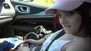 Lola gets dirty and gives you a road handjob.